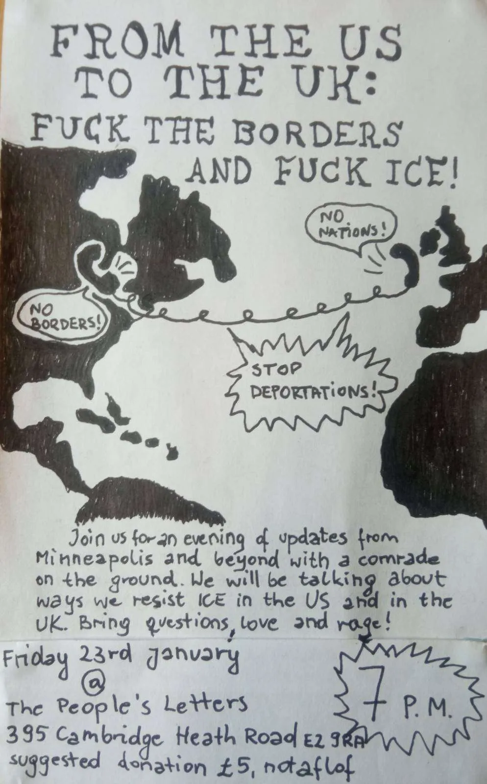info-night FROM THE US TO THE UK: FUCK THE BORDERS AND FUCK ICE!