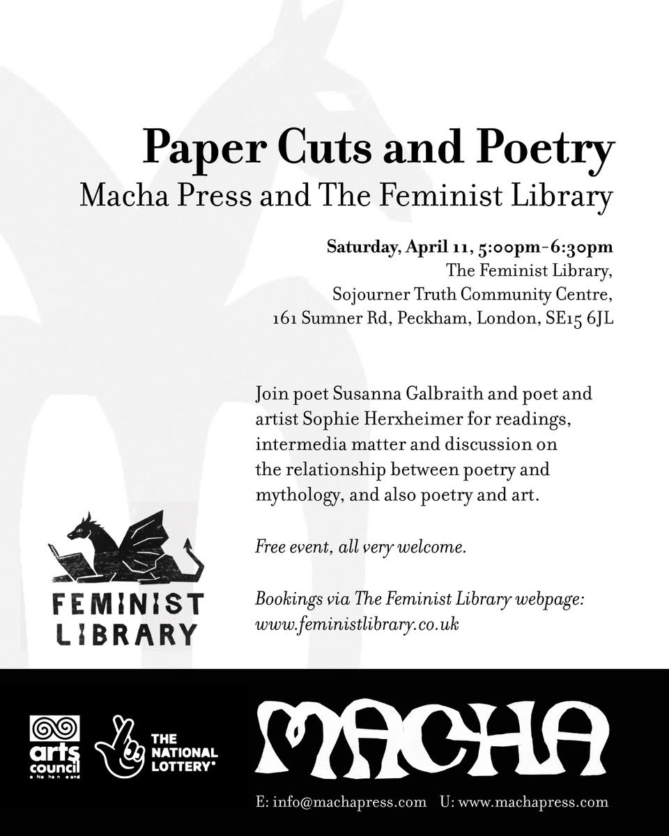 Paper Cuts and Poetry: DIscussion with readings by Susanna Galbraith & Sophie Herxheimer